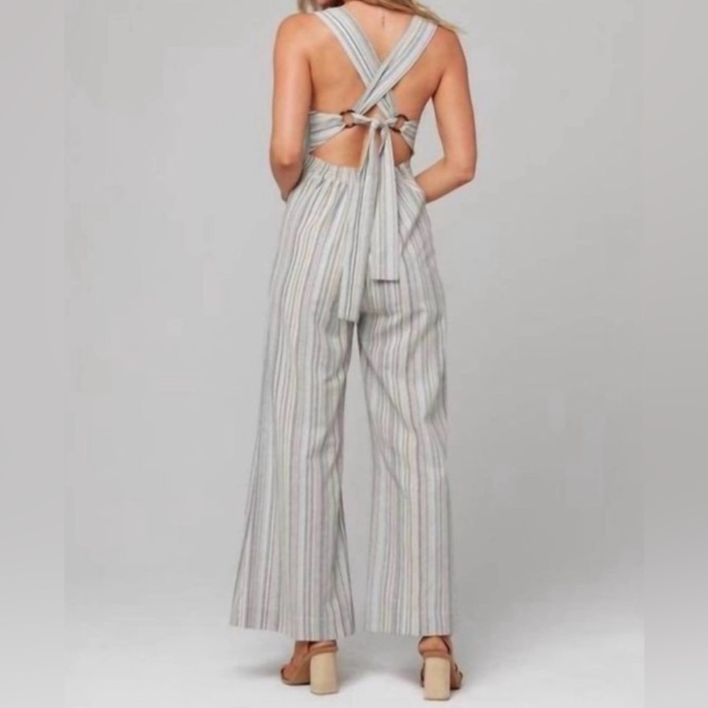 Knot Sisters Striped Jumpsuit NWT - Picture 3 of 14